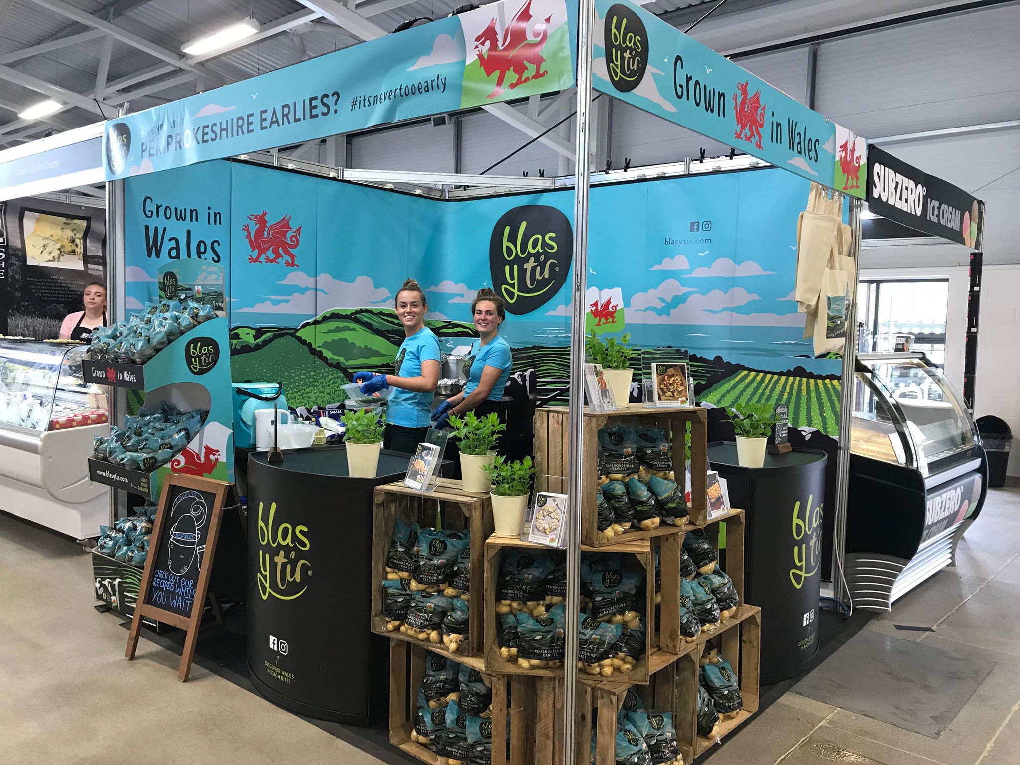 displaying Pembrokeshire produce on the Pembrokeshire County Council stand